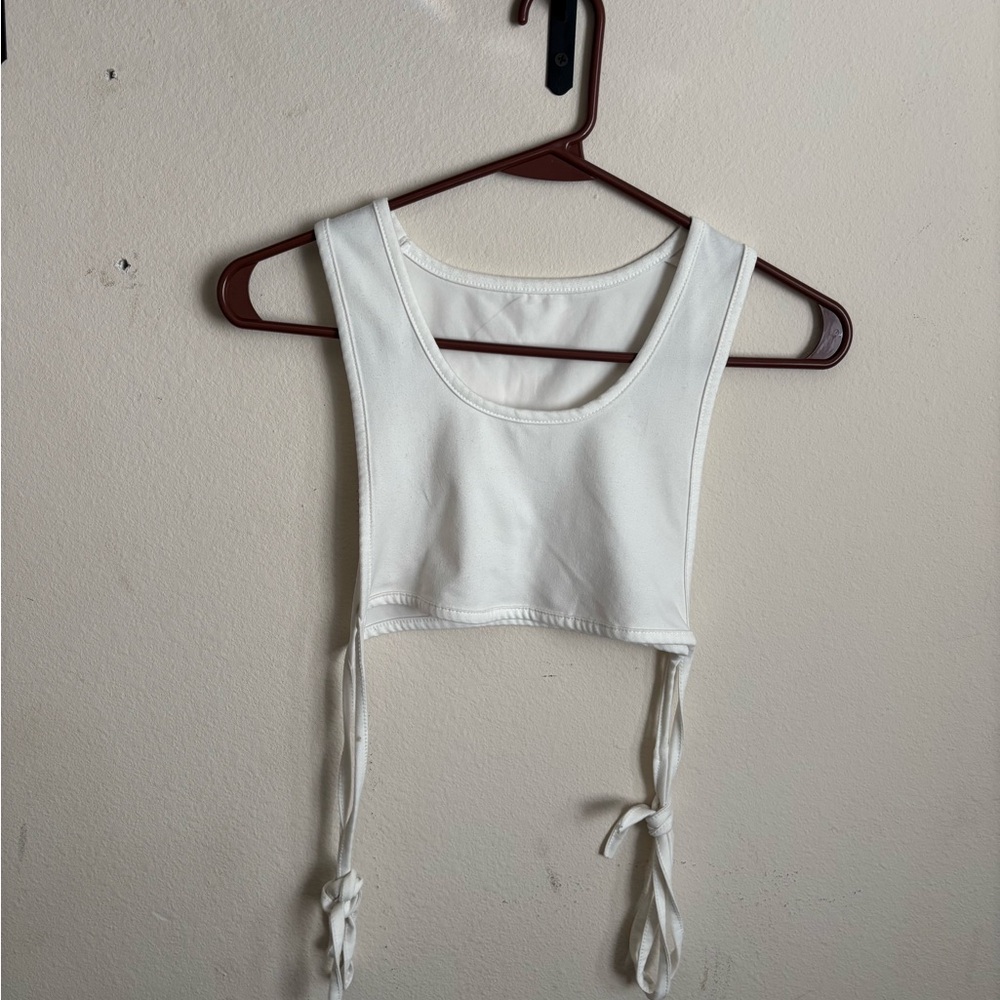 White Sleeveless Crop Top